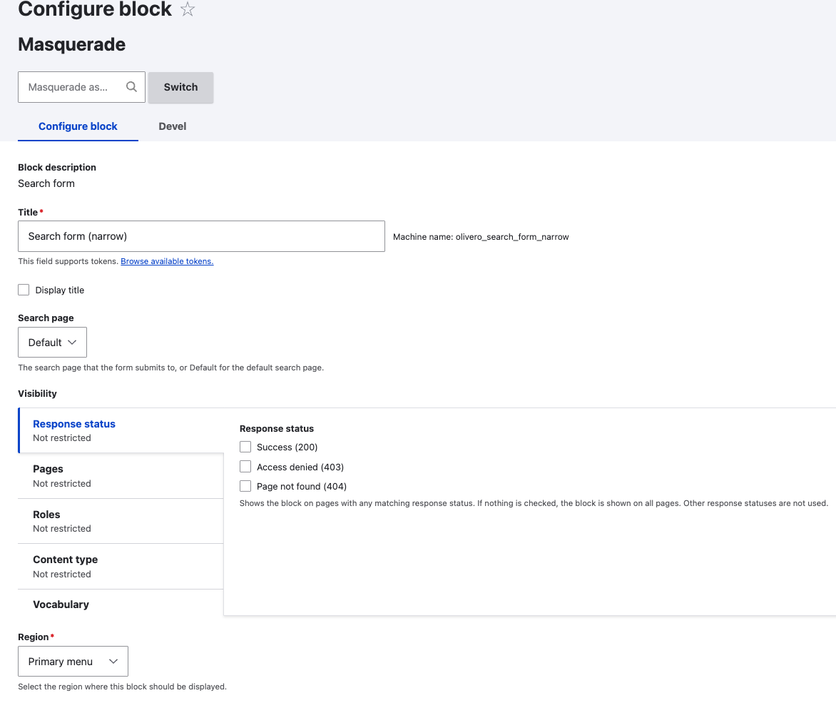Block Configure Block Configure