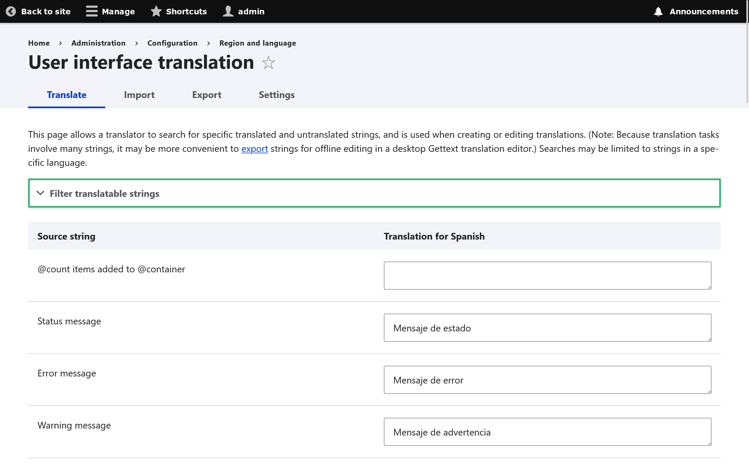 Interface Translation Interface Translation
